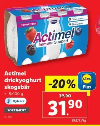 Lidl Actimel drickyoghurt skogsbär erbjuda