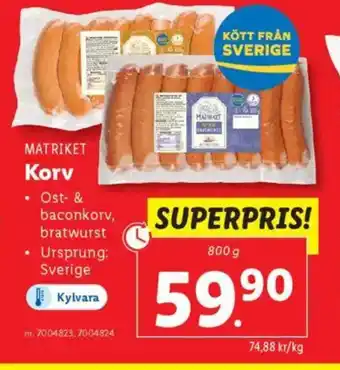 Lidl MATRIKET Korv erbjuda