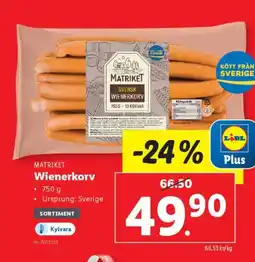 Lidl MATRIKET Wienerkorv erbjuda