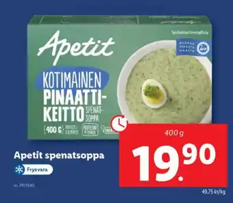 Lidl Apetit spenatsoppa erbjuda