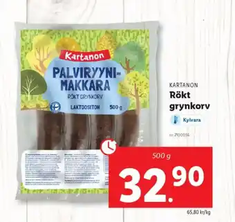 Lidl KARTANON Rökt grynkorv erbjuda