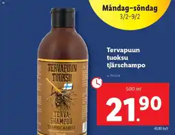 Lidl Tervapuun tuoksu tjärschampo erbjuda