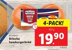 Lidl MCENNEDY Brioche hamburgerbröd erbjuda