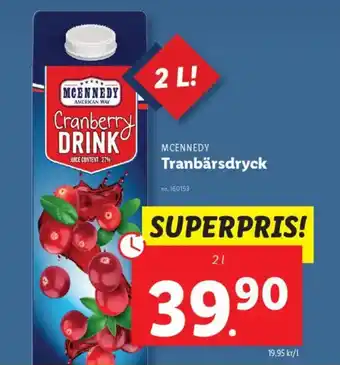 Lidl MCENNEDY Tranbärsdryck erbjuda