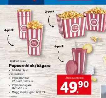 Lidl LIVARNO HOME Popcornhink/bägare erbjuda