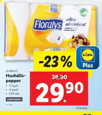 Lidl FLORALYS Hushålls- papper erbjuda