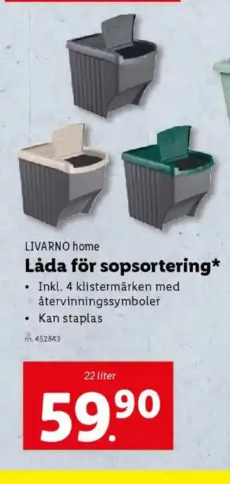 Lidl LIVARNO HOME Låda för sopsortering erbjuda