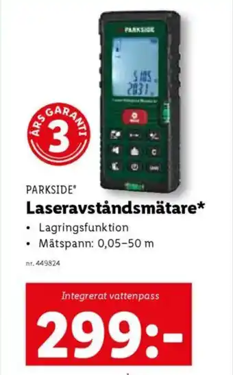 Lidl PARKSIDE Laseravståndsmätare erbjuda