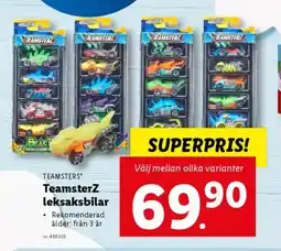 Lidl TEAMSTERS TeamsterZ leksaksbilar erbjuda