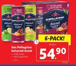 Lidl SAN PELLEGRINO kolsyrad dryck erbjuda