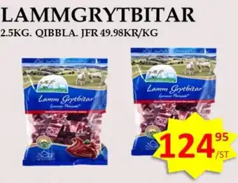 Matmixen QIBBLA Lammgrytbitar erbjuda