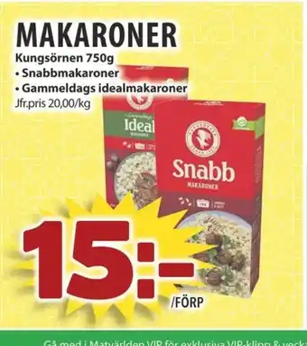 Matvärlden Tensta Makaroner Kungsörnen erbjuda