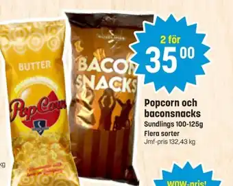 Eurocash Popcorn och baconsnacks Sundlings erbjuda