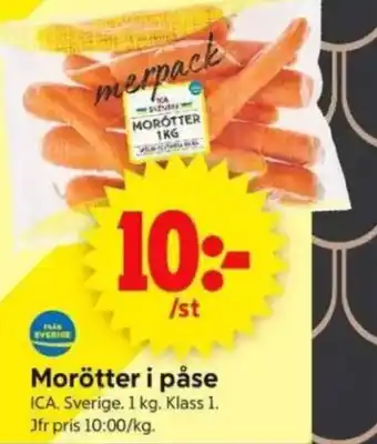 ICA Supermarket Morötter i påse erbjuda