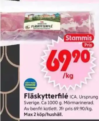 ICA Supermarket Fläskytterfilé ICA. Ursprung erbjuda