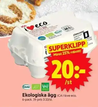 ICA Supermarket Ekologiska ägg ICAI love eco. erbjuda