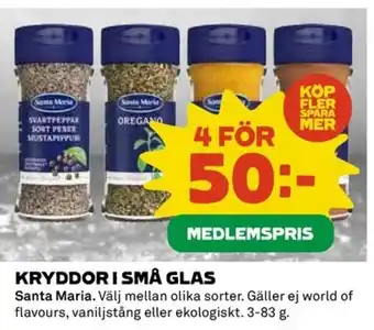 Coop Kryddori små glas erbjuda