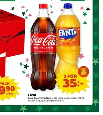 Coop LÄSK Coca-Cola/Fanta/Sprite erbjuda