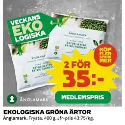 Coop Ekologiska gröna ärtor erbjuda