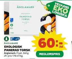 Coop Ånglamark ekologisk panerad torsk erbjuda