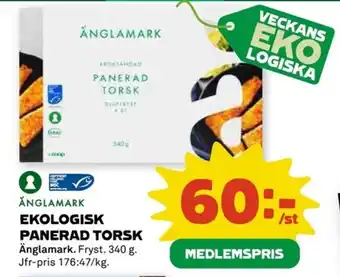 Coop Ånglamark ekologisk panerad torsk erbjuda