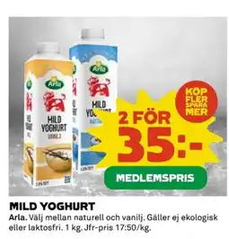 Coop Mild yoghurt erbjuda