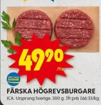 ICA Kvantum Färska högrevsburgare erbjuda