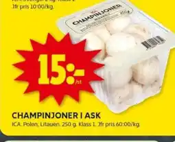 ICA Kvantum Champinjoner i ask erbjuda