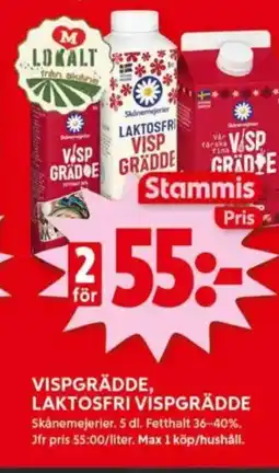 ICA Kvantum Vispgrädde, laktosfri vispgrädde erbjuda