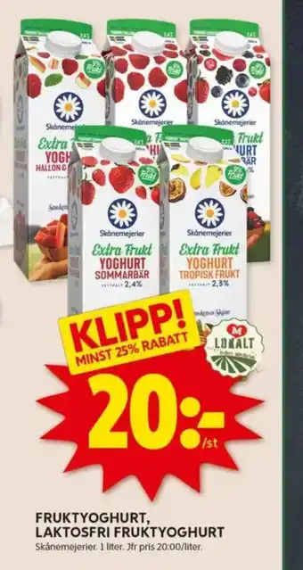 ICA Kvantum Fruktyoghurt, laktosfri fruktyoghurt erbjuda