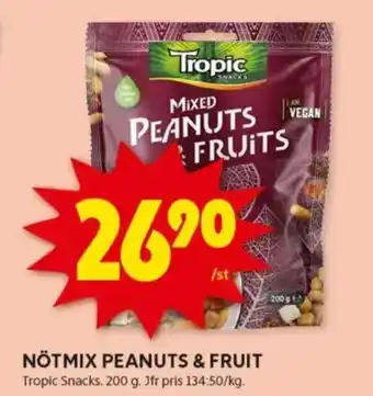 ICA Kvantum Nötmix peanuts & fruit erbjuda