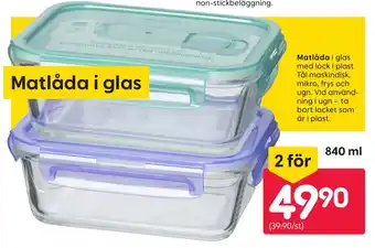 Rusta Matlåda i glas erbjuda