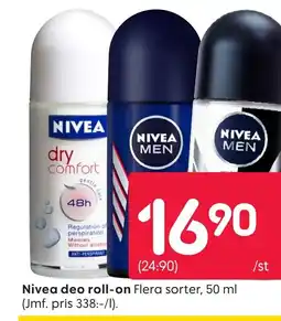 Rusta Nivea deo roll-on Flera sorter, erbjuda