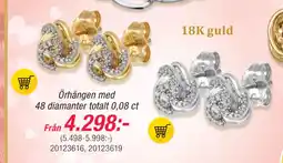 Guldfynd Örhängen med 48 diamanter totalt 0,08 ct erbjuda