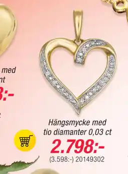 Guldfynd Hängsmycke med tio diamanter 0,03 ct erbjuda