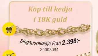 Guldfynd Singaporekedja erbjuda