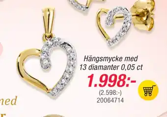 Guldfynd Hängsmycke med 13 diamanter 0,05 ct erbjuda