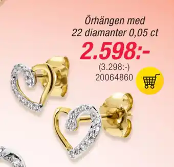 Guldfynd Örhängen med 22 diamanter 0,05 ct erbjuda