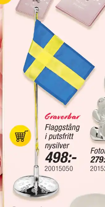 Guldfynd Flaggstång i putsfritt nysilver erbjuda