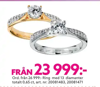 Albrekts Guld Ring med 13 diamanter totalt 0,65 ct erbjuda