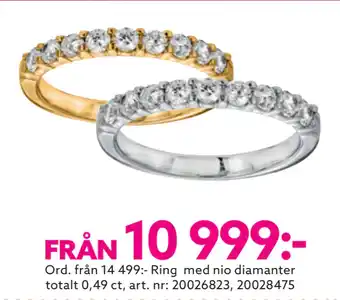 Albrekts Guld Ring med nio diamanter totalt 0,49 ct erbjuda