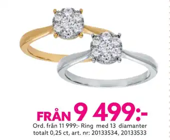 Albrekts Guld Ring med 13 diamanter totalt 0,25 ct erbjuda