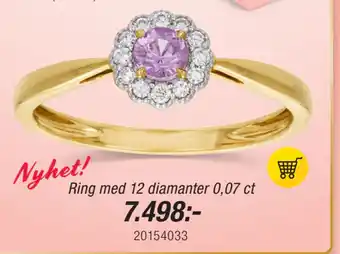 Guldfynd Ring med 12 diamanter 0,07 ct erbjuda