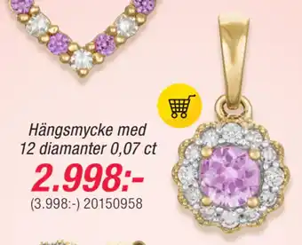 Guldfynd Hängsmycke med 12 diamanter 0,07 ct erbjuda