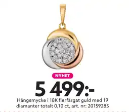 Albrekts Guld Hängsmycke i 18K flerfärgat guld med 19 diamanter totalt 0,10 ct erbjuda