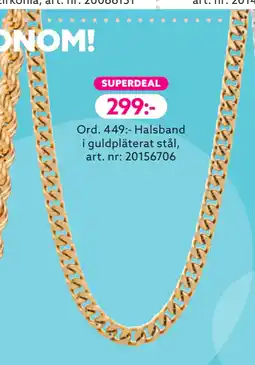 Albrekts Guld Halsband i guldpläterat stål erbjuda