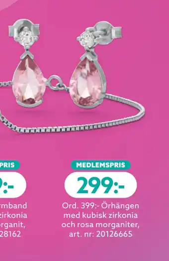 Albrekts Guld Örhängen med kubisk zirkonia och rosa morganiter erbjuda