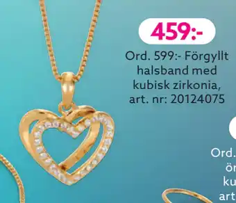 Albrekts Guld Förgyllt halsband med kubisk zirkonia erbjuda