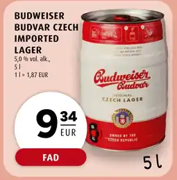 Scandinavian Park BUDWEISER BUDVAR CZECH IMPORTED LAGER erbjuda