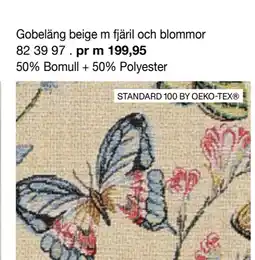 Selfmade Gobeläng beige m fjäril och blommor erbjuda